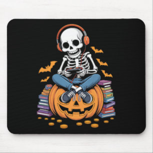 Skelett-Gamer-Vibes für Halloween-Enthusiasten und Mousepad