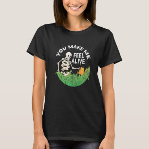 Skelett-Gartenbau Faules Halloween-Kostüm-Gärtner T-Shirt