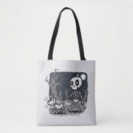 Skelett gehender Hund Halloween-Kunst Tasche