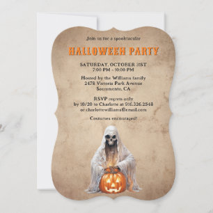 Skelett-Geist-Jack-O’-Lantern-Halloween-Party Einladung