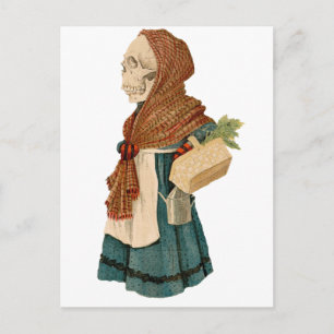 Skelett-Gemüse-Dame Postkarte