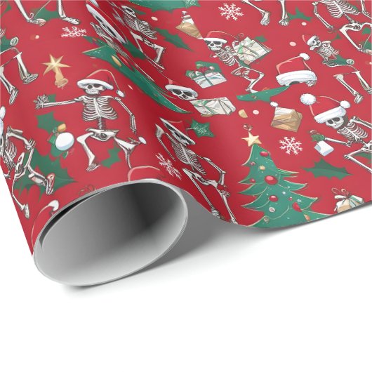 Skelett Geschenkpapier (Rolleneckpunkt)