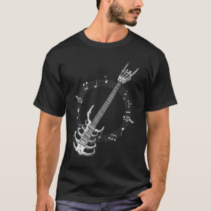 Skelett Gitarre Lover Rock Musik Fan T-Shirt