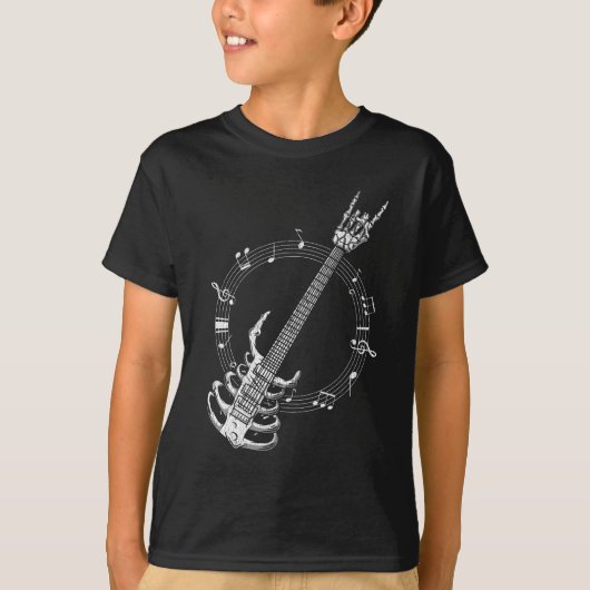 Skelett Gitarre Lover Rock Musik Fan T-Shirt (Vorderseite)