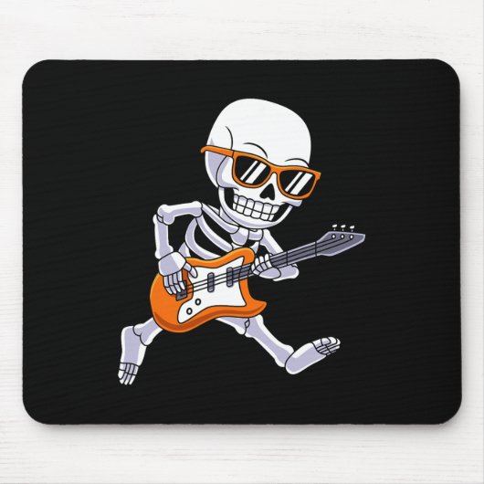 Skelett Gitarrenrock und Roll Boys Kinder Mousepad (Vorne)