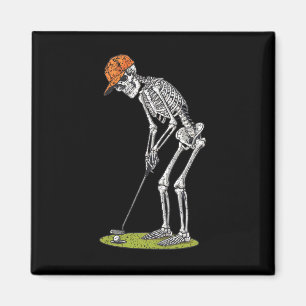 Skelett Golf Halloween Golfer Golfspieler Lustig M Magnet