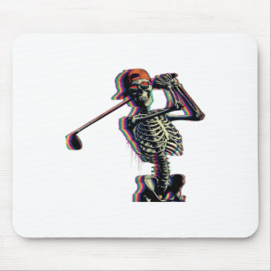 Skelett Golf Lustiger Golfsport Golfer Halloween Mousepad