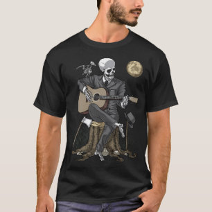 Skelett-Goth-Gitarrespieler T-Shirt