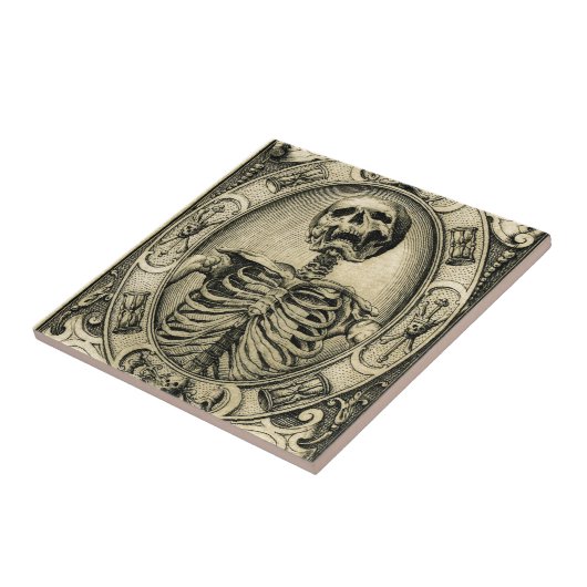 Skelett, Goth, mittelalterlich Fliese (Seite)