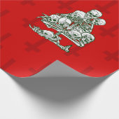 Skelett-Gothic-Kreuz Geschenkpapier (Ecke)