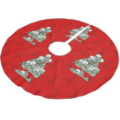 Skelett-Gothic-Kreuz Polyester Weihnachtsbaumdecke (Schrägansicht)
