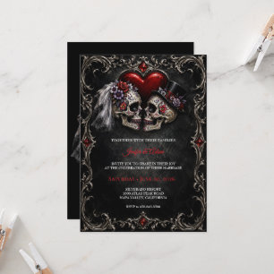 Skelett-Gotik-Halloween-Hochzeit Einladung