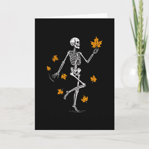 Skelett Gruselig Tanzend Herbst Halloween Erntedan Karte