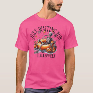 Skelett gruselige Stimmung Sommer lustig wartet nu T-Shirt