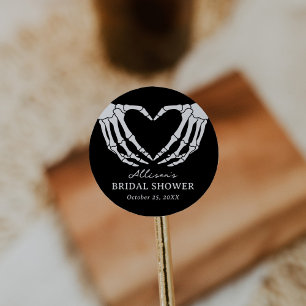 Skelett-Halloween-Junggesellinnenabschied Runder Aufkleber