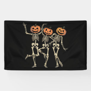 Skelett Halloween-Kürbis Herbst Gruselige Jahresze Banner