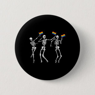 Skelett Halloween Lgbt Flagge Skelett Gay Pride Mo Button