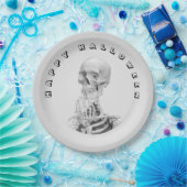 Skelett Halloween-Papierteller Pappteller (Party)