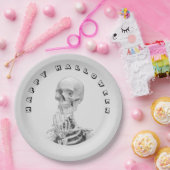 Skelett Halloween-Papierteller Pappteller (Party)