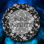 Skelett Halloween-Party Black Pappteller