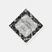 Skelett Halloween-Party Black Serviette (Ecke)