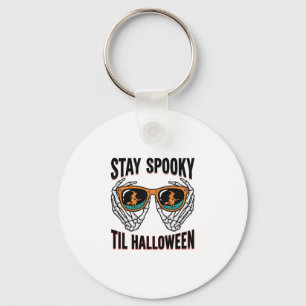 Skelett-Halloween-Shirt mit Hexen-Sonnenbrille Vin Schlüsselanhänger