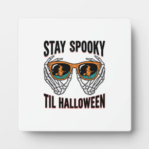 Skelett-Halloween-Shirt mit Hexenbrille Vintage Fotoplatte