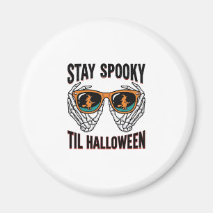 Skelett-Halloween-Shirt mit Hexenbrille Vintage Magnet