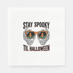 Skelett-Halloween-Shirt mit Hexenbrille Vintage Serviette