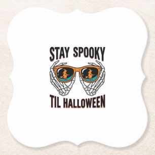Skelett-Halloween-Shirt mit Hexenbrille Vintage Untersetzer