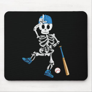Skelett Halloween Vintage Baseball Spielen Mousepad