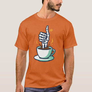 Skelett-Hand Daumen Hoch Kaffeetasse Gruselige Kun T-Shirt