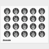 Skelett-Hand-Friedenszeichen Cool Halloween Runder Aufkleber (Blatt)
