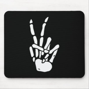 Skelett-Hand-Friedenszeichen-Knochen Mousepad