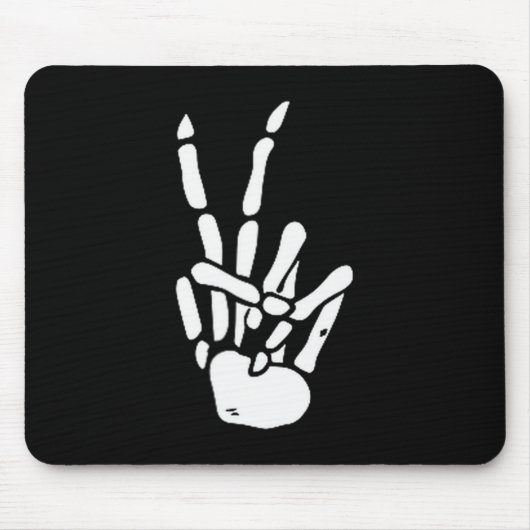 Skelett-Hand-Friedenszeichen-Knochen Mousepad (Vorne)