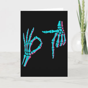 Skelett Hand Funny Sechs Sieben 6 7 Meme 67 Hallow Karte
