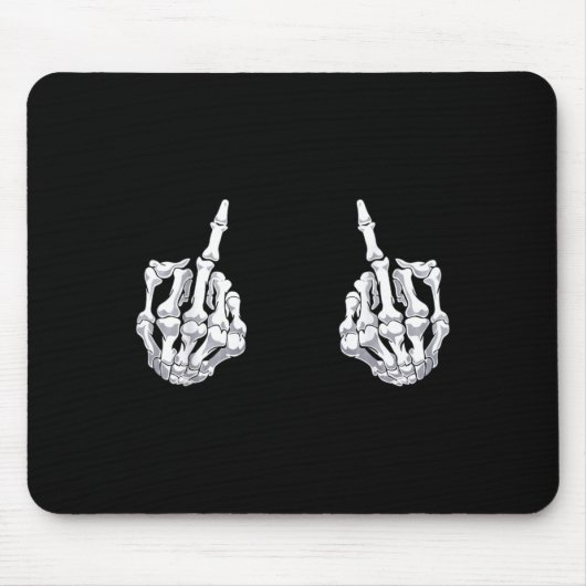 Skelett Hand Halloween Knochen Mittelfinger Totenk Mousepad (Vorne)