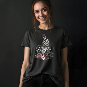Skelett-Hand-Herz-Blumen-Gotische-Wasserfarben-Bra Tri-Blend Shirt