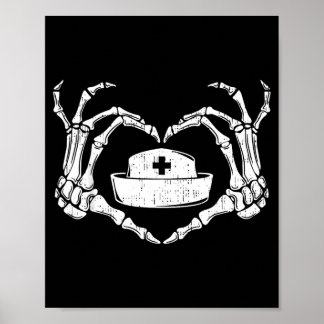 Skelett-Hand-Herz Faules Halloween-Kostüm Lustig Poster