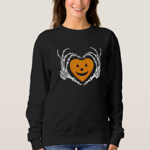 Skelett-Hand-Herz-Zeichen-Knochen-Kostüm Halloween Sweatshirt