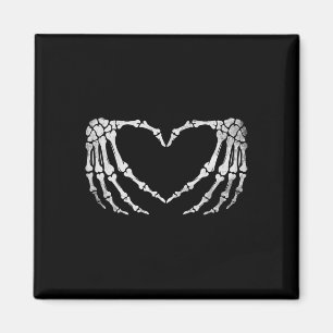 Skelett-Hand-Herz-Zeichen Vintage-Halloween-Kostüm Magnet