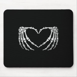 Skelett-Hand-Herz-Zeichen Vintage-Halloween-Kostüm Mousepad