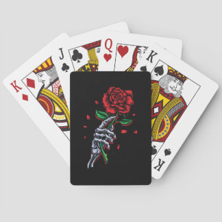 Skelett Hand mit Rose - Gotische Kunst Spielkarten
