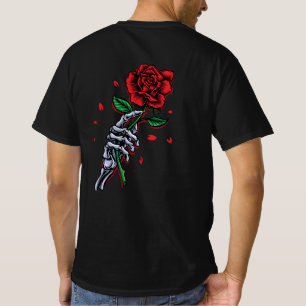 Skelett Hand mit Rose - Gotische Romantik Kunst T-Shirt