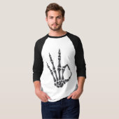 Skelett-Hand OK-Zeichen Grafik T-Shirt (Vorne ganz)