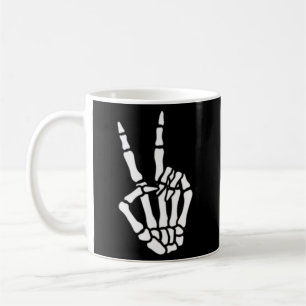 Skelett Hand-Peace-Schild Knochen für oder Kaffeetasse