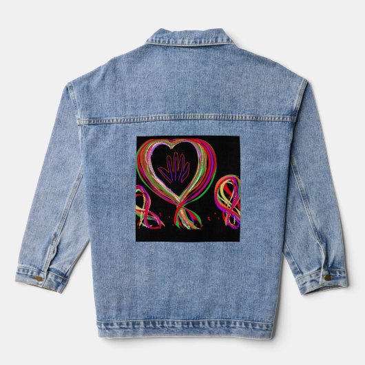 Skelett-Hand-Perlenband-Parade Jeansjacke (Rückseite)