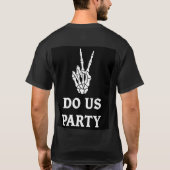 Skelett-Hand-Rock-Party-Schild-Stil T-Shirt (Rückseite)