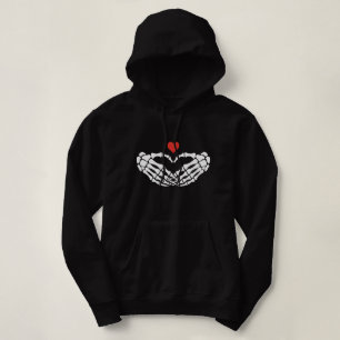 Skelett-Hände Herz Liebe Gothic-Ästhetik Hoodie