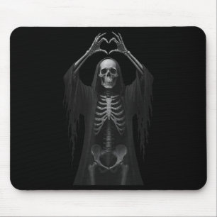 Skelett Hände Herz Zeichen Gruseliges Gesicht Lust Mousepad